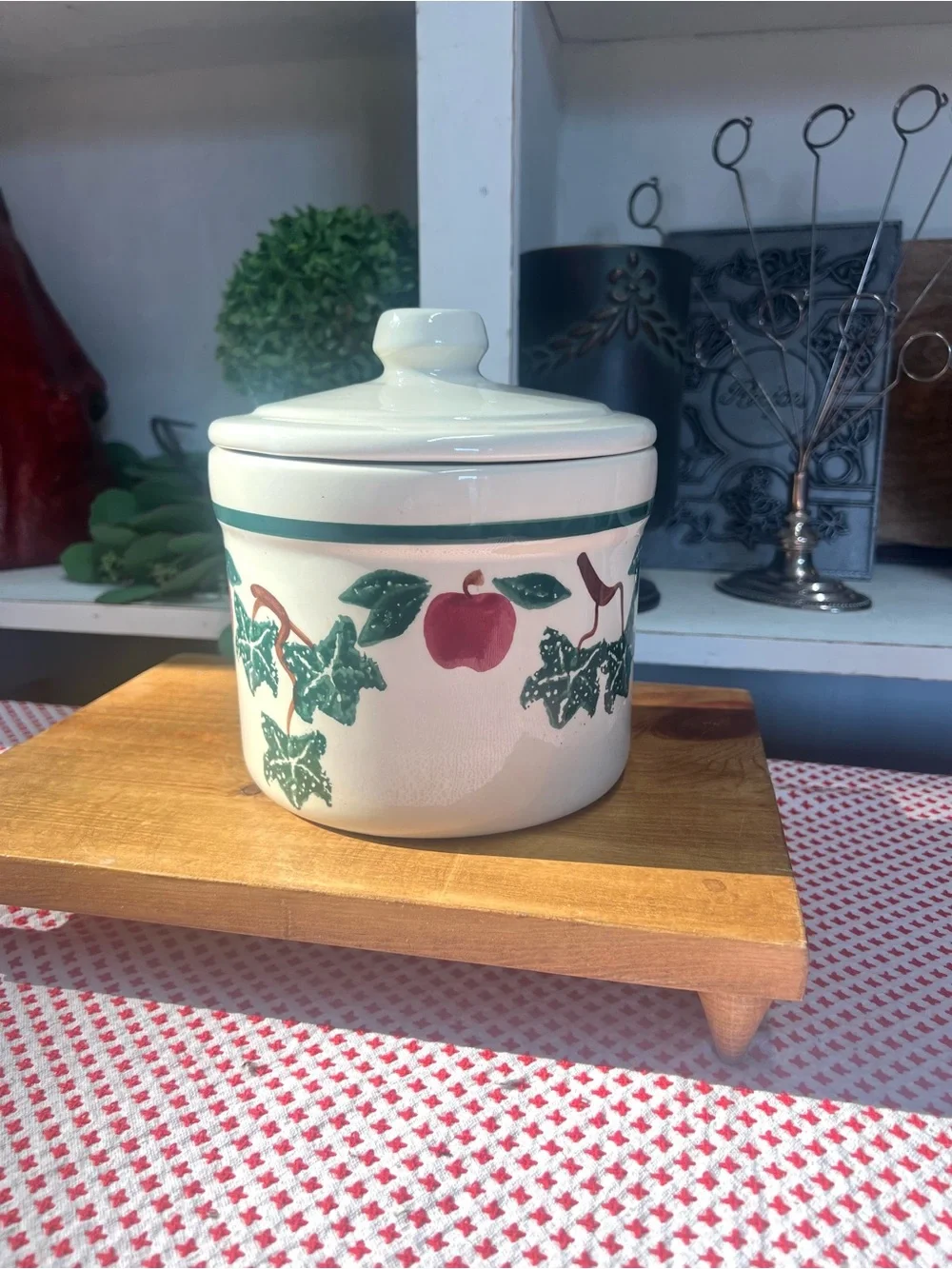 Apple canister crock shop Santa Ana ca storage decor grandma core